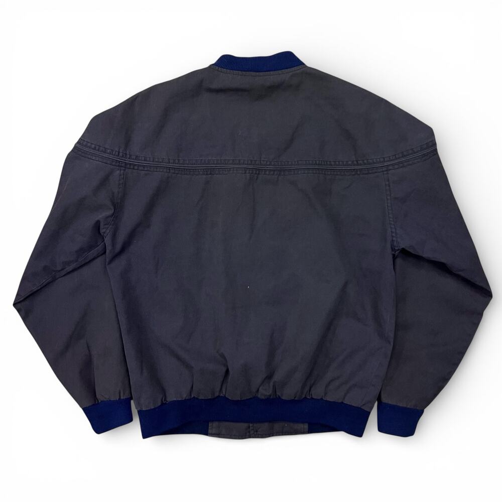 Vintage Guy Loren Black Dark Grey and Navy Bomber Jacket Harrington Southwestern - Picture 7 of 8